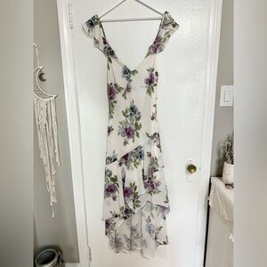 Vintage Le Chateau Asymmetrical Floral Dress